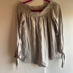 Boutique off the shoulder striped shirt